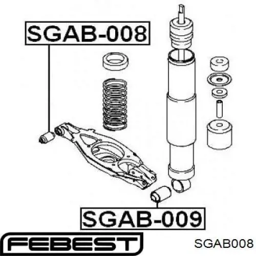 Сайлентблок заднього нижнього важеля SGAB008 Febest