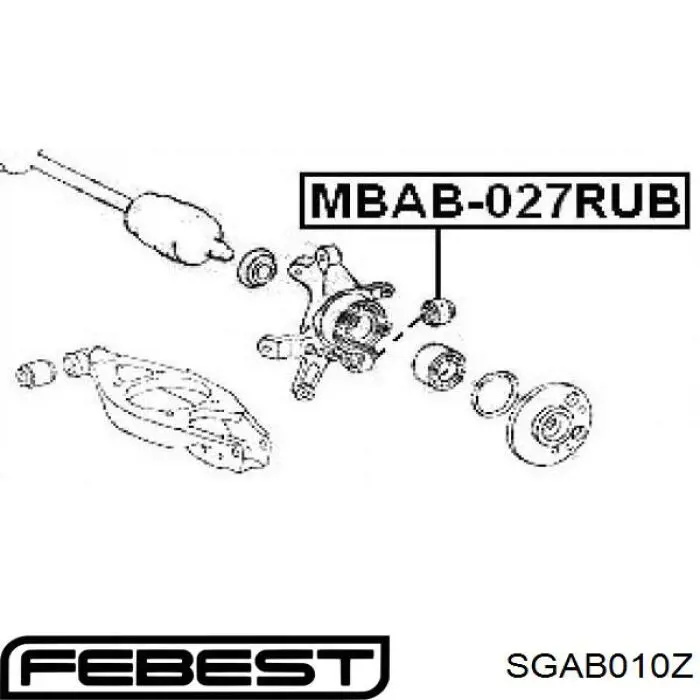 Сайлентблок цапфи задньої SGAB010Z Febest