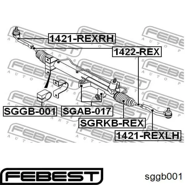 Втулка кріплення рульової рейки sggb001 FEBEST