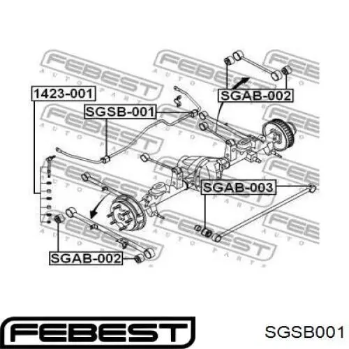 Втулка заднего стабилизатора FEBEST SGSB001