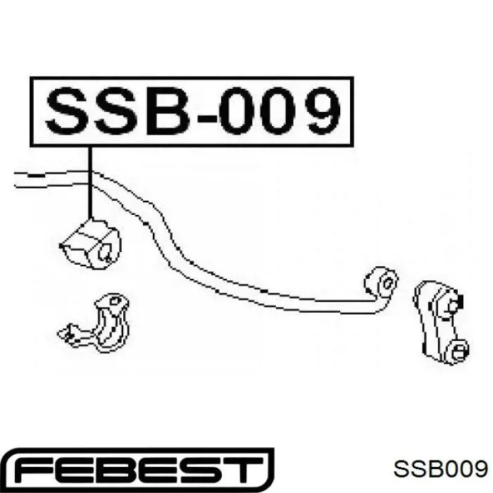 SSB009 Febest втулка стабілізатора переднього