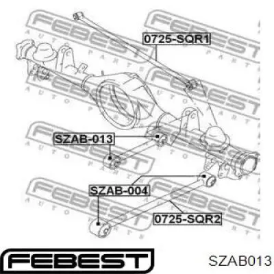 Купити SZAB013 Febest Сайлентблок заднього поздовжнього верхнього важеля