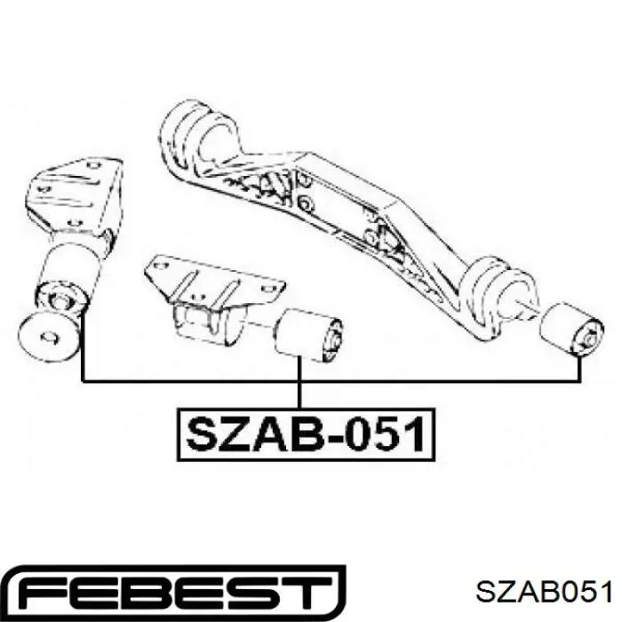 Сайлентблок траверси кріплення заднього редуктора, задній Suzuki SX4 (GY) (Сузукі SX4)