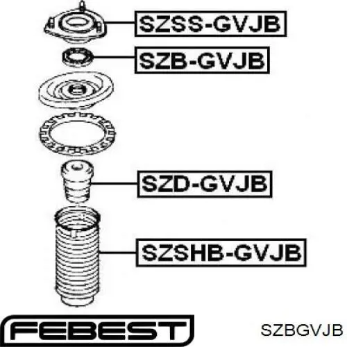 Підшипник опорний амортизатора, переднього SZBGVJB Febest