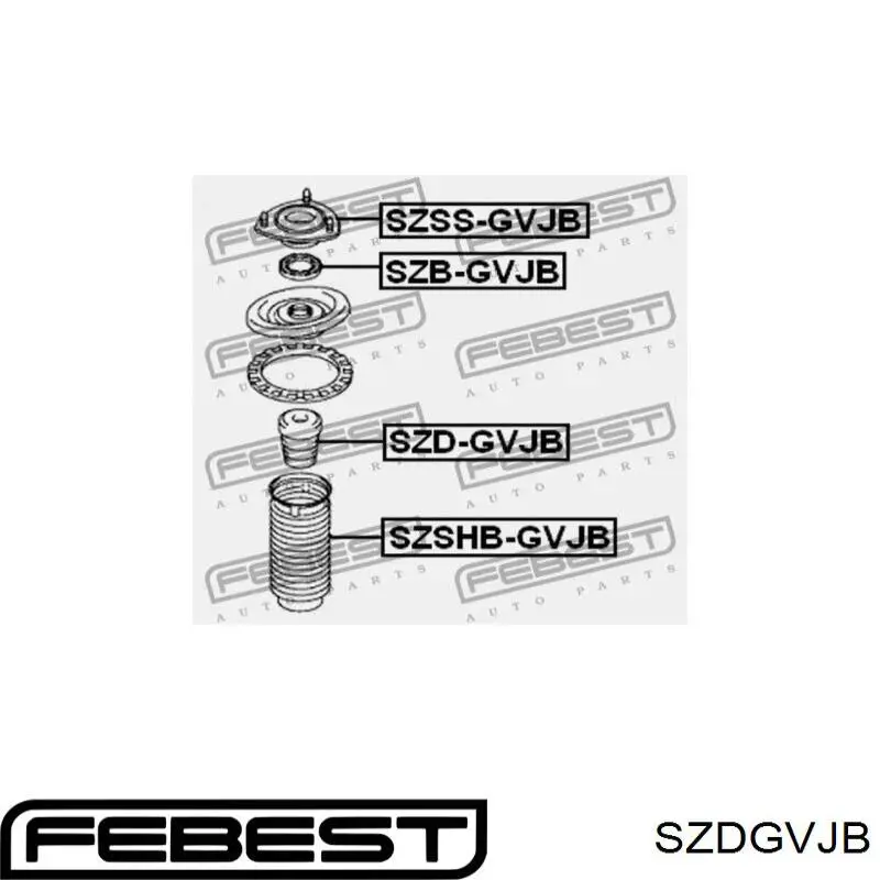 Буфер-відбійник амортизатора переднього Febest SZDGVJB ціна, від 7.05 USD