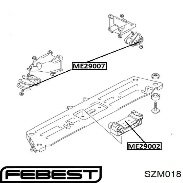 Купити SZM018 Febest Задня опора двигуна