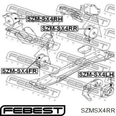 SZMSX4RR Febest подушка (опора двигуна, задня)