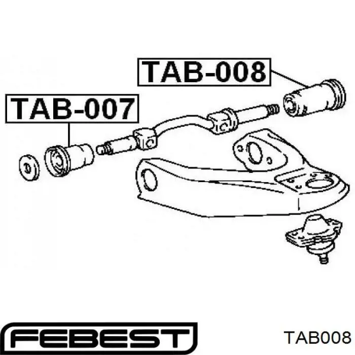 Сайлентблок заднього важеля Febest TAB008 ціна, від 4.48 USD