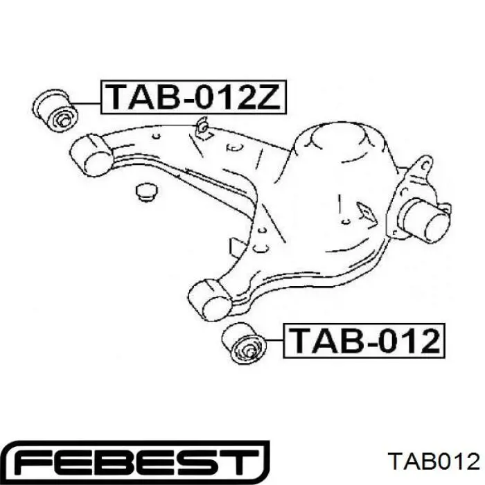 Сайлентблок заднього нижнього важеля Febest TAB012 ціна, від 4.55 USD