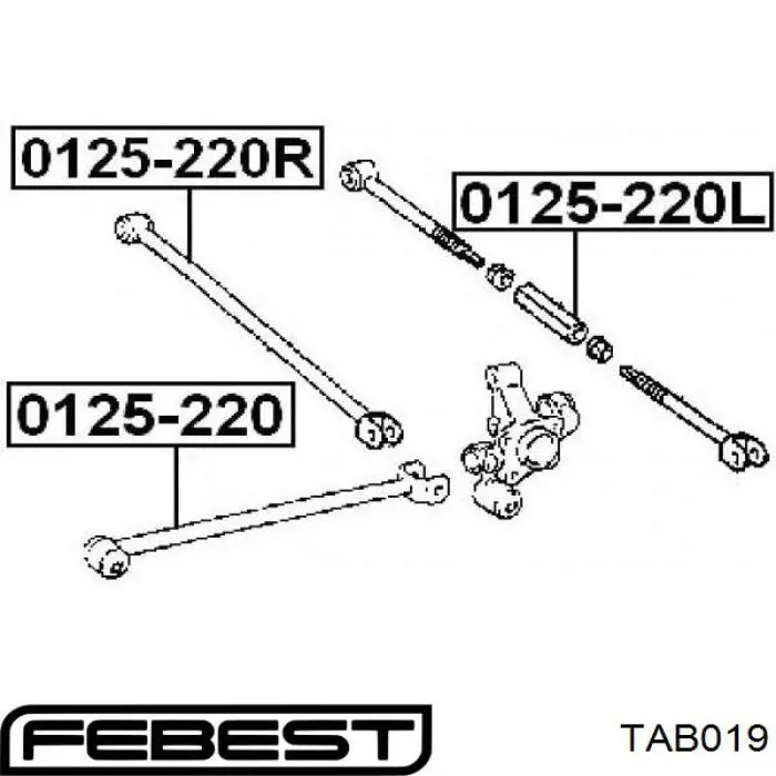Сайлентблок заднього поздовжнього важеля TAB019 Febest