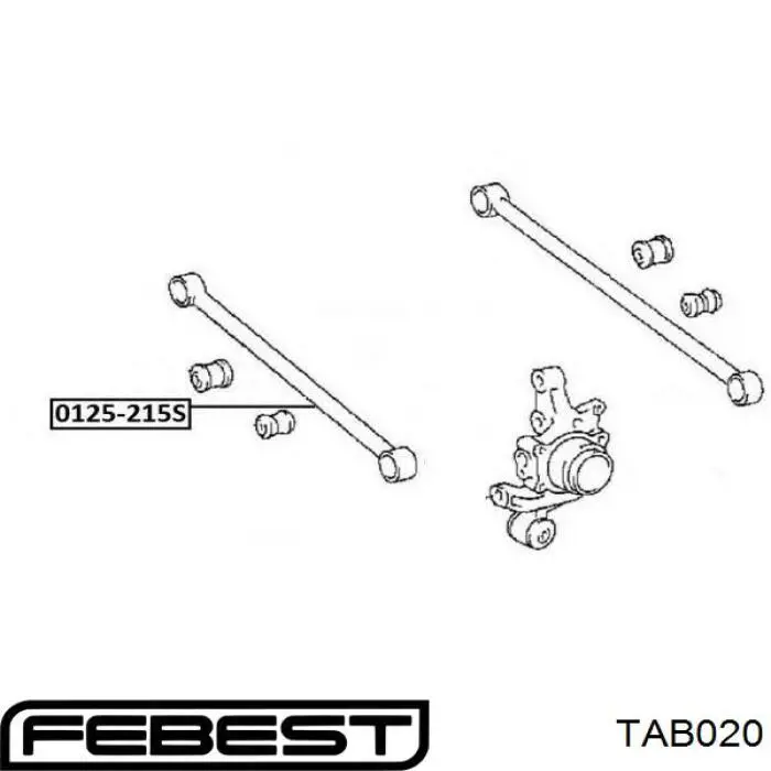 Купити TAB020 Febest Сайлентблок заднього поперечного важеля, внутрішній
