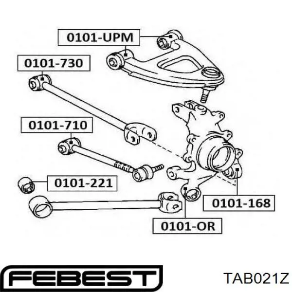 Сайлентблок цапфи задньої TAB021Z Febest