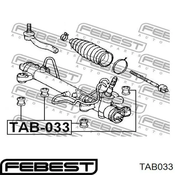 Сайлентблок кріплення рульової рейки FEBEST TAB033