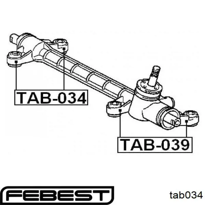 Сайлентблок кріплення рульової рейки tab034 FEBEST