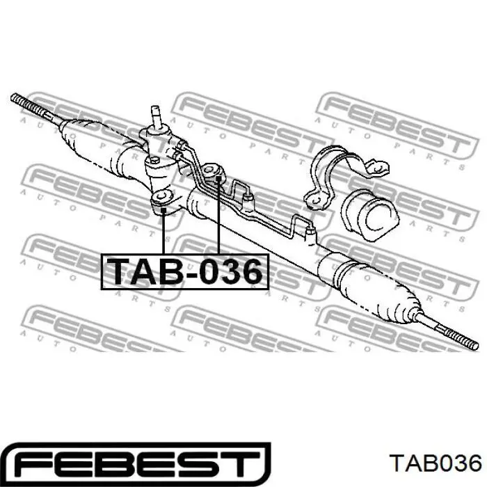 TAB036 Febest сайлентблок кріплення рульової рейки