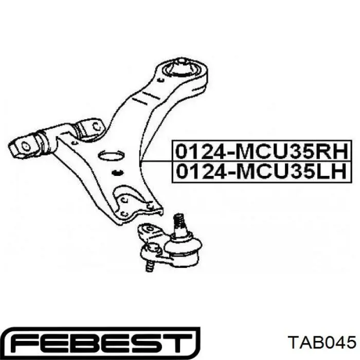 TAB045 Febest Сайлентблок переднього нижнього важеля