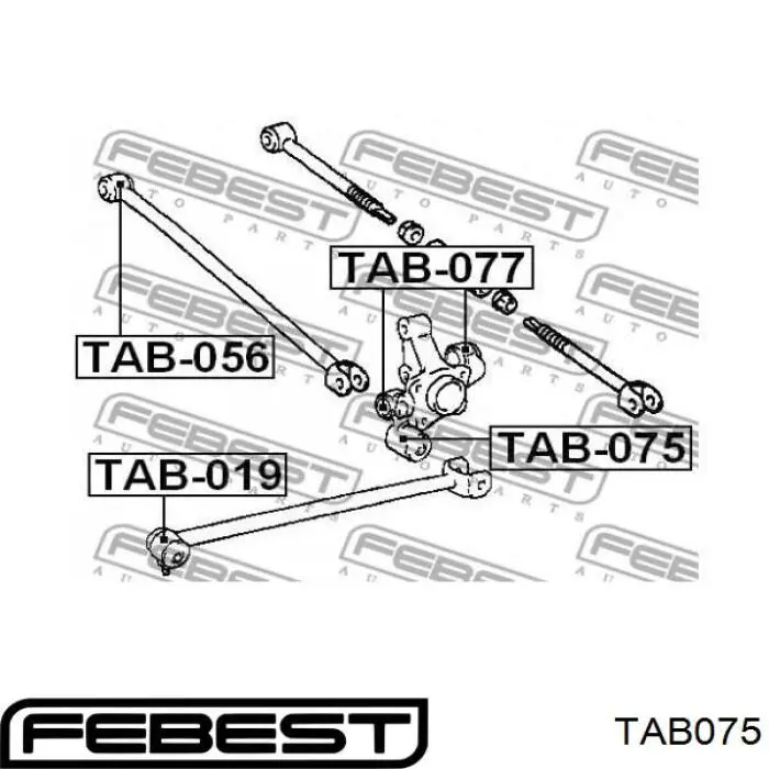 Купити TAB075 Febest Сайлентблок цапфи задньої