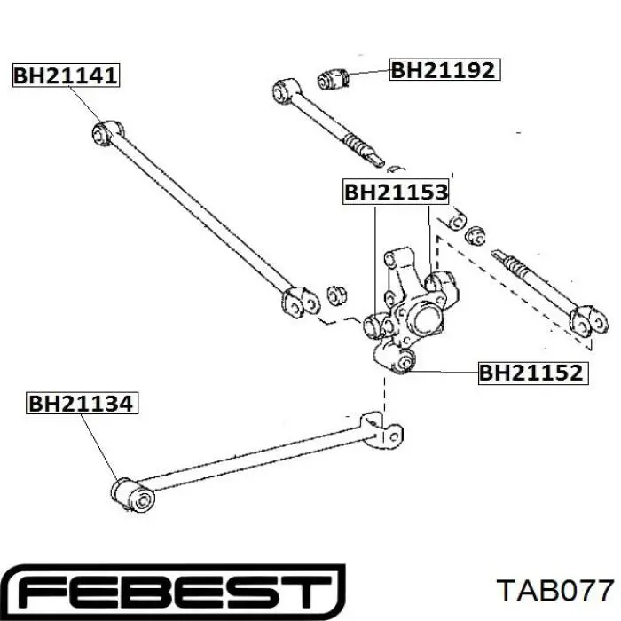 Купити TAB077 Febest Сайлентблок цапфи задньої