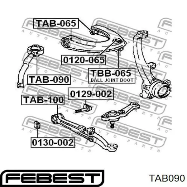 Сайлентблок нижнего переднего рычага  FEBEST TAB090