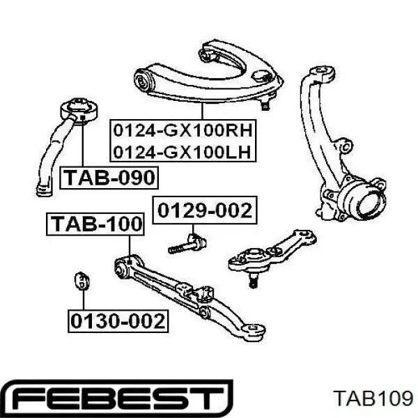 Сайлентблок переднього важеля TAB109 Febest