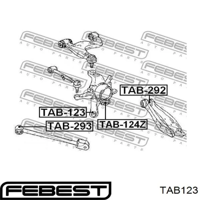 Сайлентблок цапфи задньої TAB123 Febest