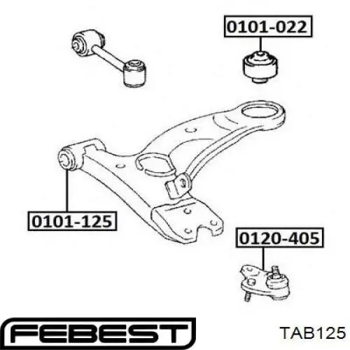 С/блок нижнього важеля Febest TAB125
