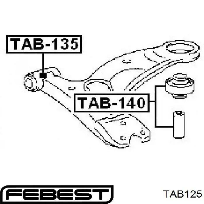 Сайлентблок переднього важеля TAB125 Febest