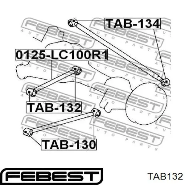 Купити TAB132 Febest Сайлентблок заднього поздовжнього верхнього важеля