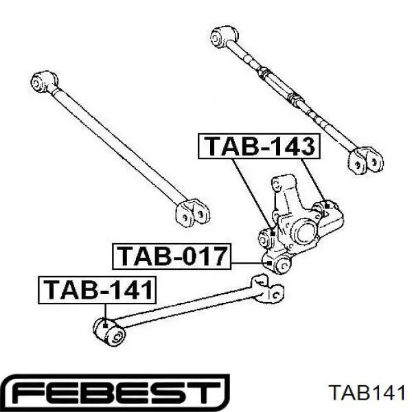 Купити TAB141 Febest Сайлентблок задньої поздовжньої тяги