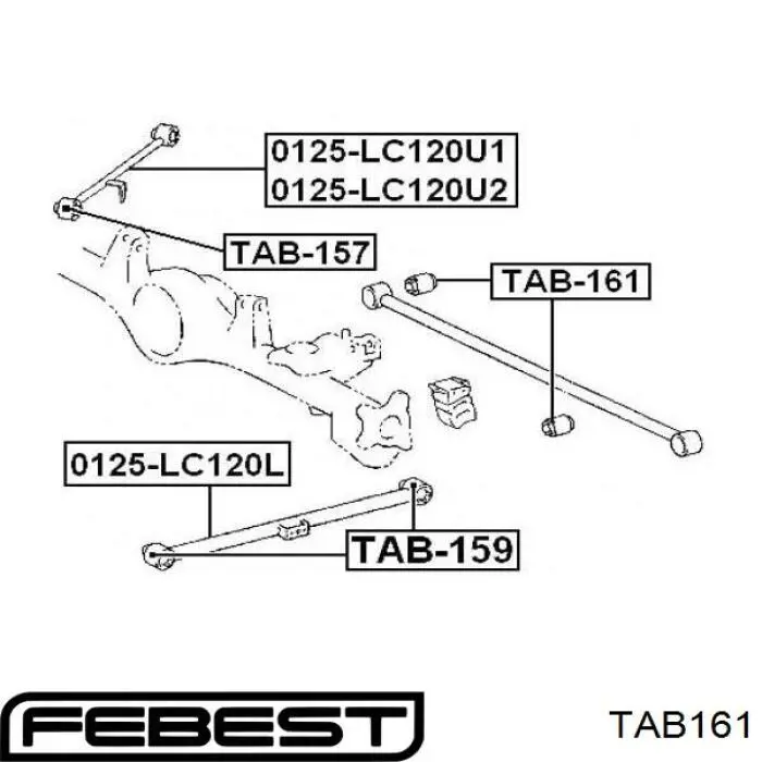 Сайлентблок заднього поперечного важеля Febest TAB161 ціна, від 7.66 USD
