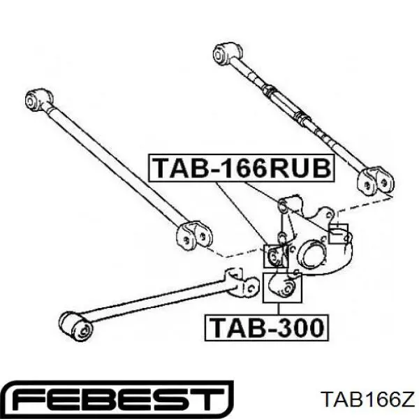 Сайлентблок цапфи задньої TAB166Z Febest