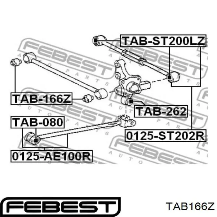 TAB166Z Febest Сайлентблок задньої підвіски