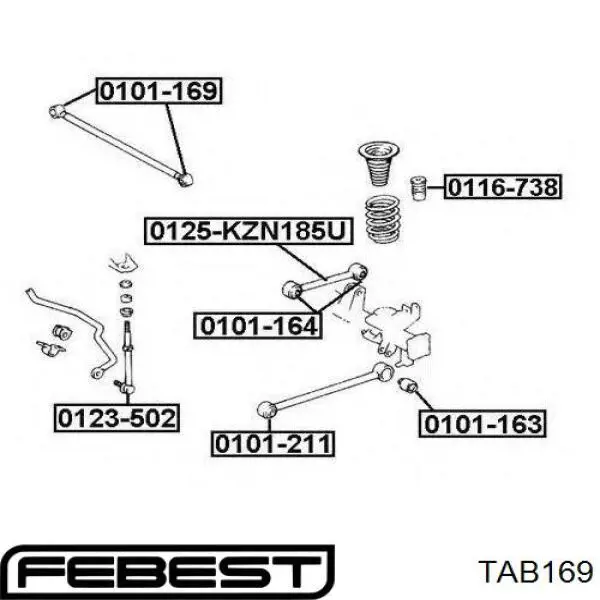 Сайлентблок тяги поперечної, задньої підвіски Polycraft TY0664 ціна, від 4.24 USD