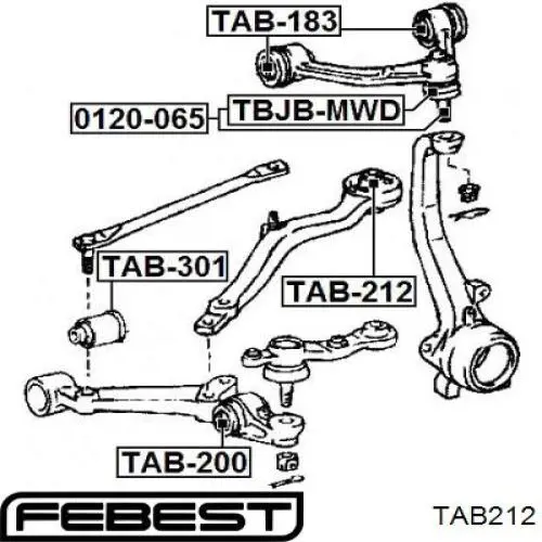 Сайлентблок нижнього важеля передньої підвіски Febest TAB212 ціна, від 6.55 USD