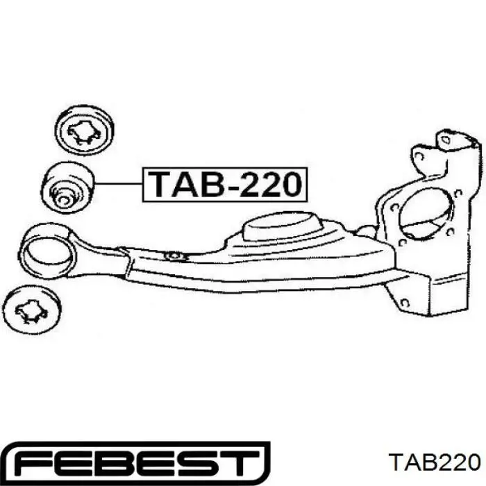 Сайлентблок заднього поздовжнього важеля, передній TAB220 Febest