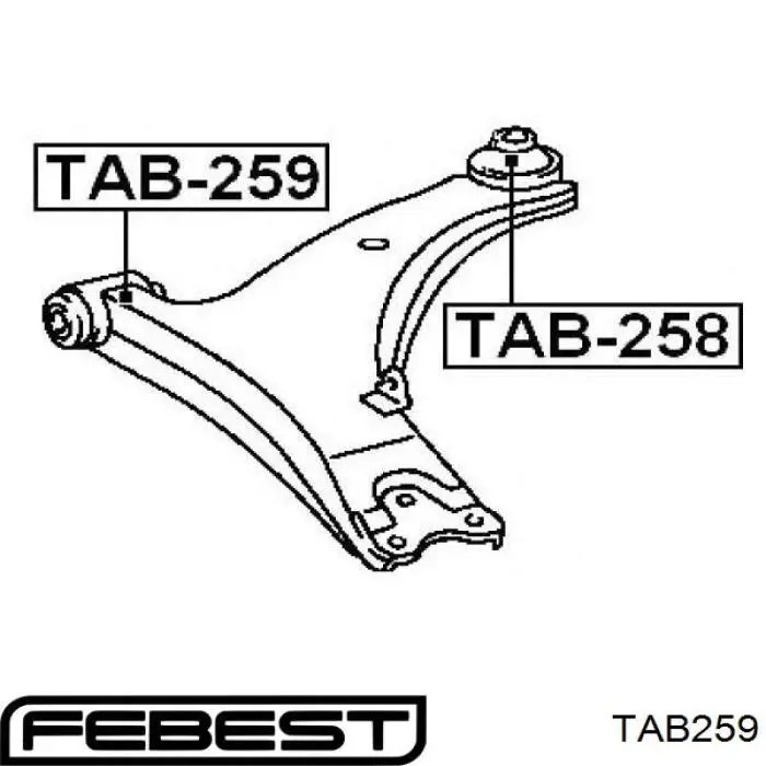 Сайлентблок переднього нижнього важеля TAB259 Febest