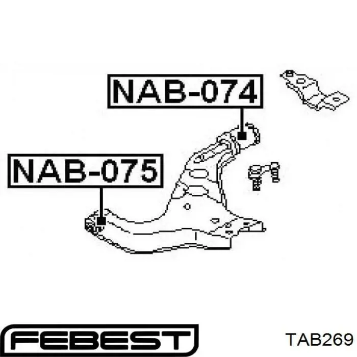 Сайлентблок нижнего переднего рычага  FEBEST TAB269