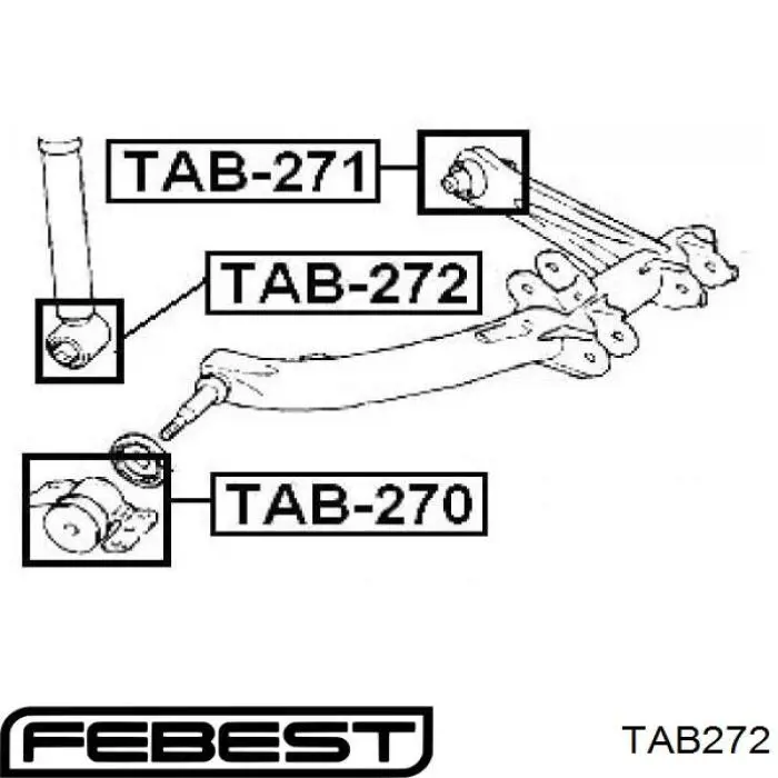 Сайлентблок амортизатора заднього Febest TAB272 ціна, від 2.56 USD