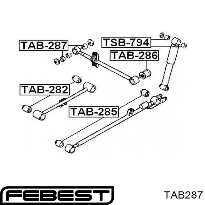 Сайлентблок тяги поперечної, задньої підвіски Daihatsu Terios (J100, J102, J122) (Дайхатсу Terios)