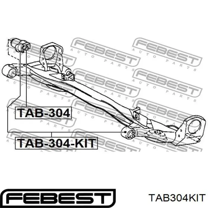 Сайлентблок задньої балки/підрамника Febest TAB304KIT ціна, від 9.47 USD