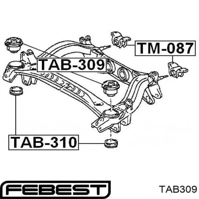 Сайлентблок задньої балки/підрамника Febest TAB309 ціна, від 8.84 USD