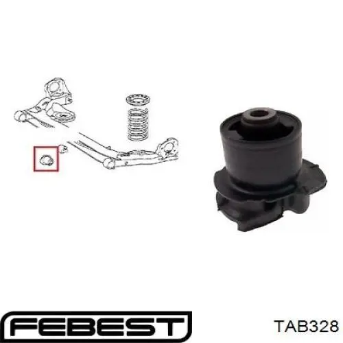 Сайлентблок задньої балки/підрамника Febest TAB328 ціна, від 38.62 USD