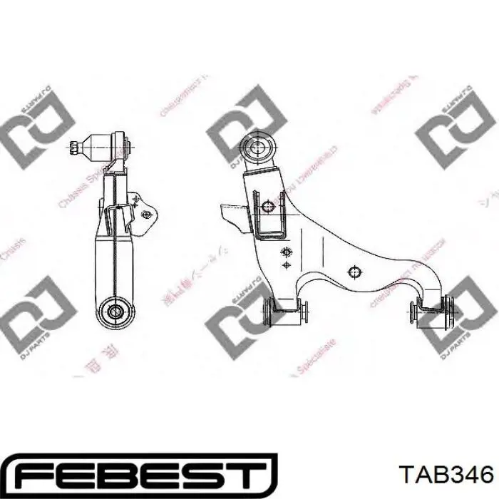 С/блок нижнього важеля Febest TAB346