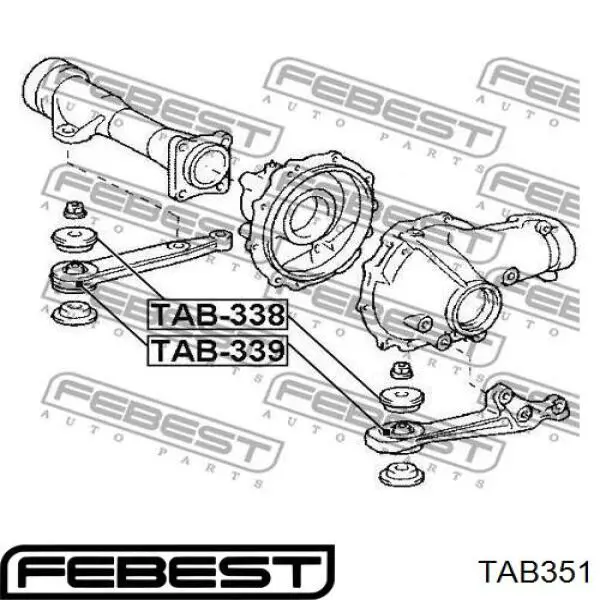 Сайлентблок ресори, задній TAB351 Febest