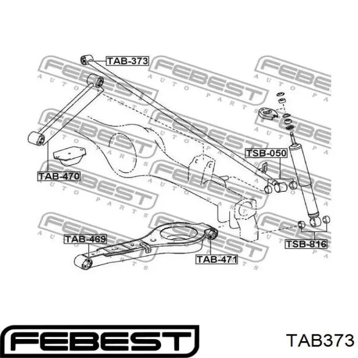Купити TAB373 Febest Сайлентблок цапфи задньої