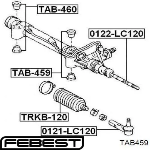 TAB459 Febest сайлентблок кріплення рульової рейки