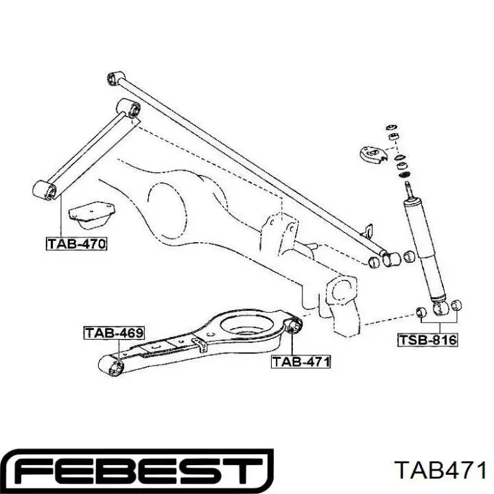 487020K090 Toyota Сайлентблок задньої тяги