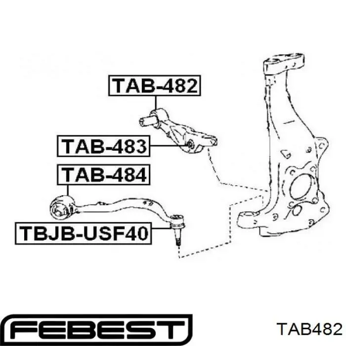 Сайлентблок нижнего переднего рычага  FEBEST TAB482