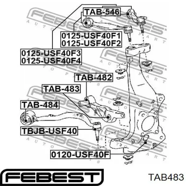 Сайлентблок нижнего переднего рычага  FEBEST TAB483