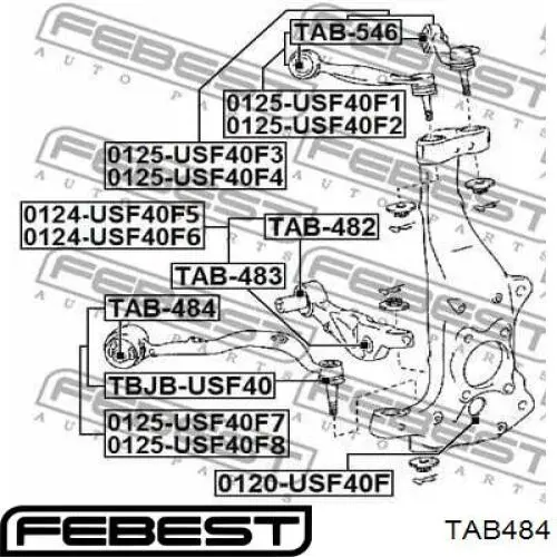 Сайлентблок нижнего переднего рычага  FEBEST TAB484